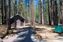 Pit toilet at Big Pine Campground